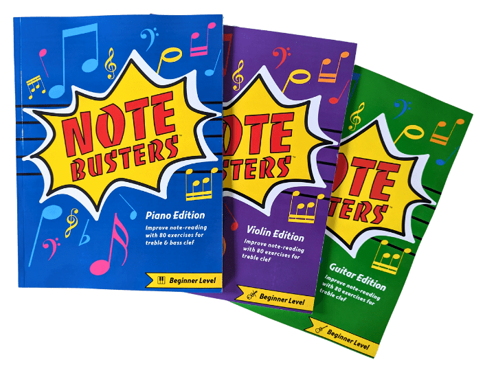 Beginner Note-Reading Music Workbooks from Notebusters